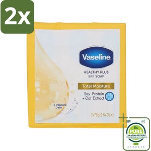 Vaseline - Total Moisture - Zeeptablet - Healthy Plus - 3x75 g - Voordeelverpakking - 2 stuks - Zeep - Huidverzorging