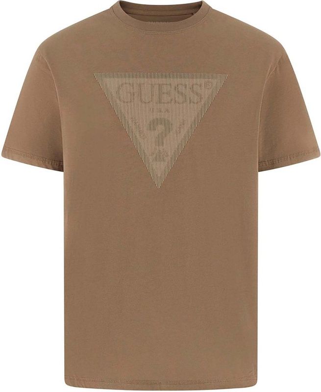 Guess - Cn Ss Driehoek Logo T-shirt - Elk Brown - Volwassen