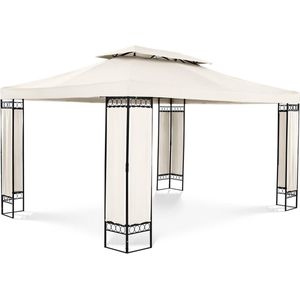 Uniprodo - UNI_PERGOLA - Paviljoen - Creme - Staal - UV- en Waterbestendig