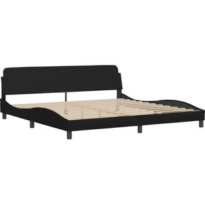 vidaXL - Bed - met - matras - kunstleer - zwart - 200x200 - cm