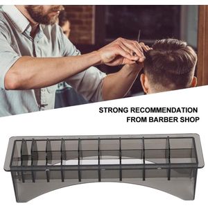 Plastic Guide Comb Storage Box - Rectangular - 10 Grid - Clipper Protector - Hair Clipper Organizer - Case Master - Combs Guides - Universal Basic Tools .