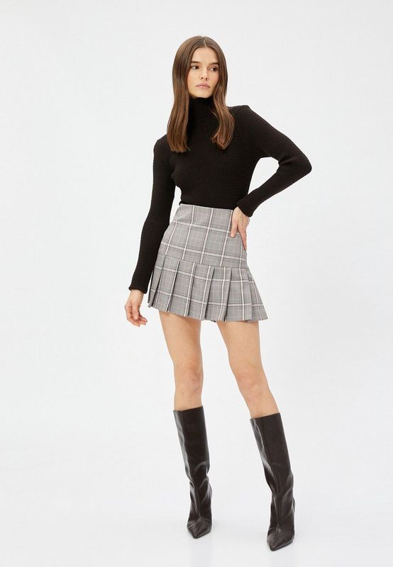 Koton - Mini-plooirok - Bruin - Geruit