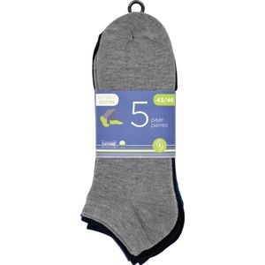 10 PAAR heren fitness sokken - katoen - 40/46 - grijs & blauw