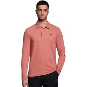 Lyle & Scott Concealed Button Lange Mouw Poloshirt Oranje M Man
