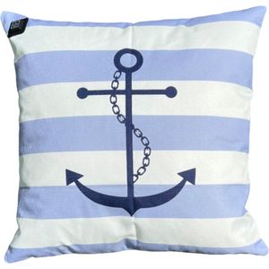 Warmpi® Outdoor Draadloos Warmtekussen Boot incl Warmpi® Powerbank (10.000mah) - Licht blauw met Anker- Waterafstotend en UV-bestendig bootkussen - 3 warmte standen - Boot / Anker - Afmeting 45x45 cm