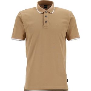 BOSS Parlay regular fit polo - pique - midden beige - Maat: 3XL