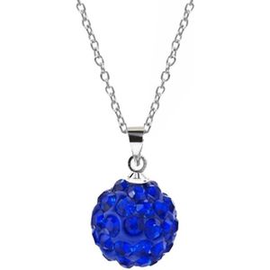 Fako Bijoux® - Ketting - Disco Dots - Hanger - Donkerblauw