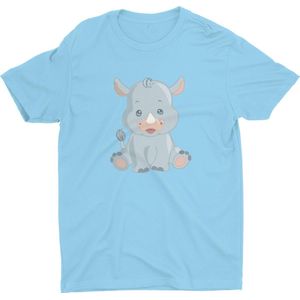 Pixeline Rhino #Blue 86/94 t/m 2 jaar - Kinderen - Baby - Kids - Peuter - Babykleding - Kinderkleding - Rhino - T shirt kids - Kindershirts - Pixeline - Peuterkleding