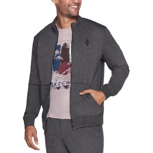 Skechers Hoodless Hoodie GOwalk Everywhere Jacket Sweatjack Herren M3JA195 917 CHAR grijs