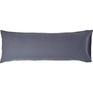 Homescapes Linnen zijslaapkussensloop - donkergrijs