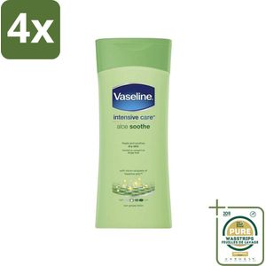 Vaseline - Aloe Soothe - Bodylotion - Verfrissend - 400 ml - Voordeelverpakking - 4 stuks - Hydraterende bodylotion - Aloë vera