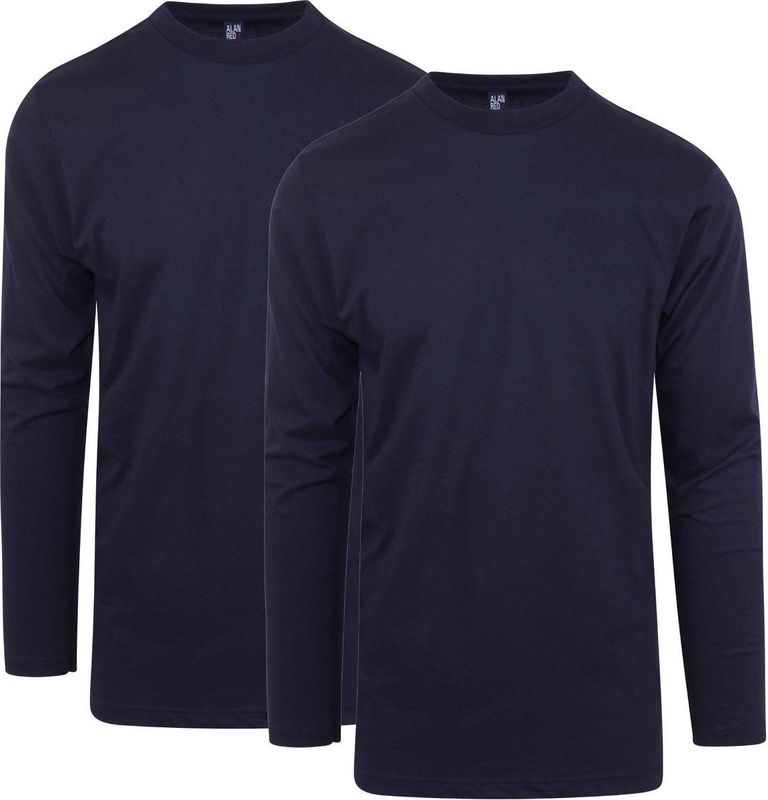 Alan Red T-Shirt Virginia Navy Longsleeve 2-pack - Heren - Basic T-shirts