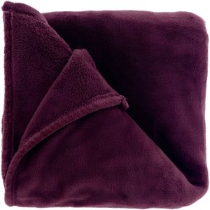 CLAUDI plaid - 130x160 cm - Fleece - Dark Purple