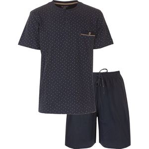 Paul Hopkins Heren Shortama - Geprint Dessin - Indigo Blauw - Maat S