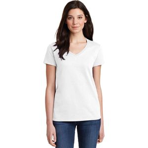 Premium Dames T-Shirt / Basic Shirt | Ondershirt | V-hals | Wit - M