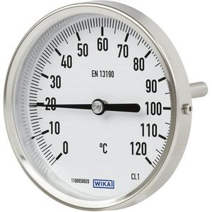 0 tot +300°C RVS Bimetalen Industriële Thermometer 160mm Behuizing 100mm Dompelbuis Achteraansluiting - TBLRSH-300-160-100-G-43