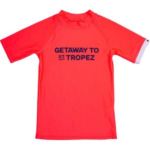 JUJA - UV-Zwemshirt met korte mouwen voor kinderen - High Visual - UPF50+ - St. Tropez - Neon koraal - maat 146-152cm