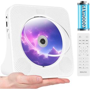 Draagbare Oplaadbare Bluetooth CD-Speler - Luidsprekers USB AUX - Stereo Hifi - Wit