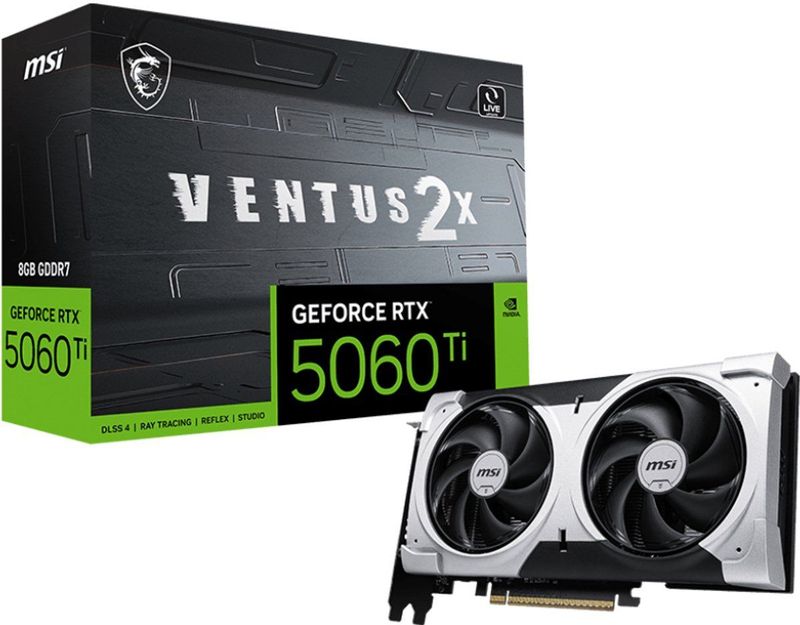 MSI - RTX 5060 Ti - Videokaart - 8 GB GDDR7 - Ventus 2X Plus