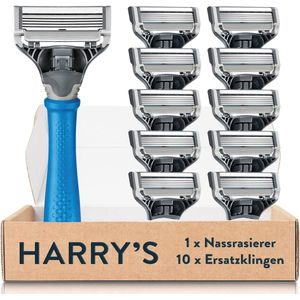 Nat Scheerapparaat voor Mannen met 10 Reserve Scheermesjes en Flexibel Scharnier