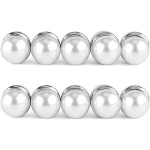 Allecto Plus - Sluiergewichten en Hijabmagneten voor Kledingsjaals en Niqab - Prachtige Bruiloft Accessoires voor Damesmeisjes - Set van 10 - Zilverkleurig