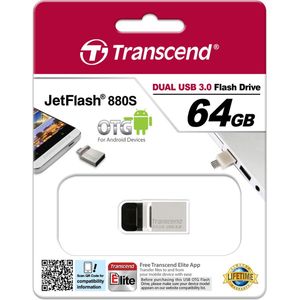 Transcend OTG JetFlash 880S - USB-stick - 64 GB