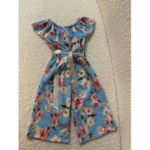 Calla Lily - Floral Print - Jumpsuit - blouw - maat - 116
