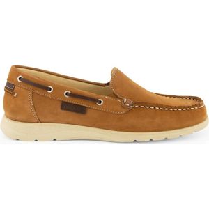 Travelin Seatown - Dames Instappers - Leren Moccasins - Cognac - Maat 37