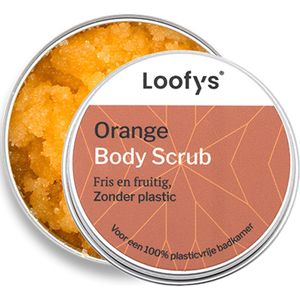 Loofys Body Scrub Orange - Natuurlijke & Exfoliërende Lichaamsscrub - Plasticvrij, Vegan & Duurzaam - Herbruikbaar Blikje - 30g