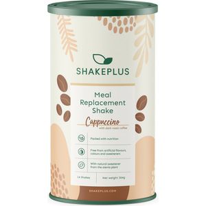 Shakeplus Maaltijdvervanger Shake – Afvallen met Shakes – Maaltijd Shake – Afvallen – met Support van Diëtiste – Inclusief E-book en Recepten – Cappuccino Smaak – 14 Shakes