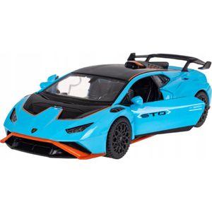 Lamborghini Huracán STO (Blauw/Oranje) (15 cm) 1/32 Rastar {Modelauto - Schaalmodel - Miniatuurauto}
