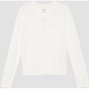 Vest - Gebreid - Met Bloemenapplicatie - Lange Mouwen