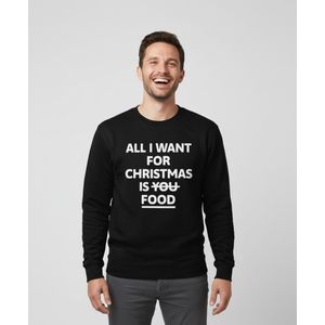 All I Want For Christmas Is Food | Sweater – Zwart - S