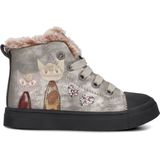 Shoesme - SH24W035-A - Veterboot - Old Silver - Met Poezenprint