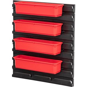 Qbrick Systeemcontainerset nr. 4 Werkplaatswand 39 x 35 cm met 4 containers voor PRO Organiser 100 Expert / 200 Expert / PRO Lade 3
