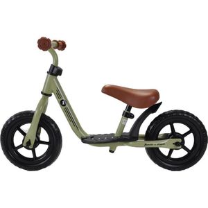 Bandits & Angels Metalen Loopfiets Starter Groen met Voetenplank vanaf 2 Jaar - Limited Edition - Vintage Groene Loop Fiets - Verstelbaar Zadel 29 tot 39 cm - Voor Jongens en Meisjes - Compact en Veilig - Lage Instap met Voetenplank