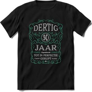 30 Jaar Legendarisch Gerijpt T-Shirt | Aqua - Grijs | Grappig Verjaardag en Feest Cadeau Shirt | Dames - Heren - Unisex | Tshirt Kleding Kado | - Zwart - XL