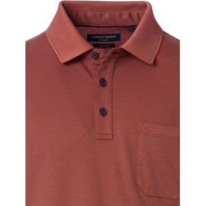 Poloshirt Met Borstzakje 3 Knoops Oranje Casa Moda - XL