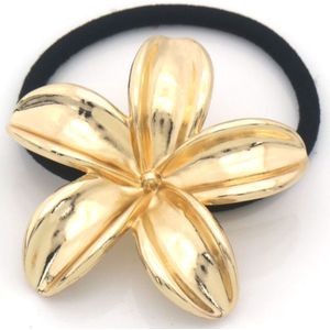 Luxe Haarelastiek | Goudkleurig | Bloem Design | Elastische Haarband | Haaraccessoires | Elegant & Duurzaam | 1 stuk