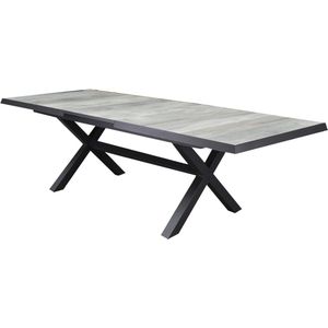 New Delhi uitschuifbare dining tuintafel 204-264x103xH76,5 cm met kruispoot antraciet