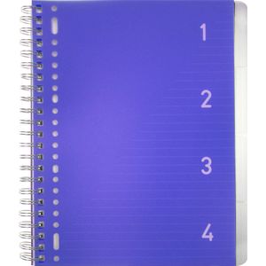 Kangaro 4-in-1 blok – A4 - lijn - 200 pagina's - 80 grams - blauw - 4 stuks - K-58380-4