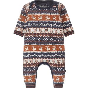 Charlie Choe - Baby Jumpsuit Longsleeve - Navy met prints - Maat 74
