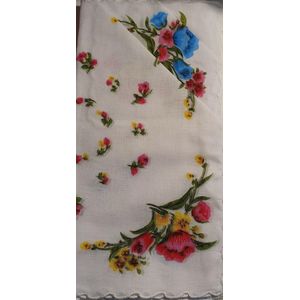 Zakdoeken - Klaproos - Set 6 stuks - 30 x 30 cm - 100 % Katoen