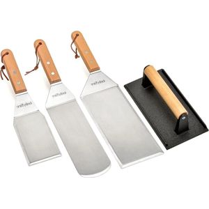 BBQ Grill Accessoires Tool Kit - Roestvrijstalen bakplaat Spatel Schraper - Gietijzeren Grill Pers - platte tops bakplaten grills ovens - fornuizen koken