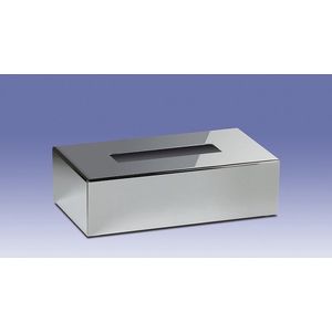 Windisch kleenexdoos met deksel H75x245x130mm croom