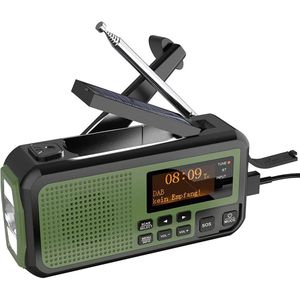 NovaWare - Noodradio Solar - DAB+/FM - Powerbank 5000mAh - Draagbare Radio - Groen