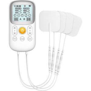Tens Apparaat PRO versie - Elektrodentherapie Apparaat (5 in 1) voor Spierstimulatie - Pijn Therapie (TENS) en massage - 5 massage modi - 15 levels - incl. 8 Elektrode - 2 Kanalen - Beschikbaar voor 2 gebruikers + INCL. bewaarzakje en batterijen