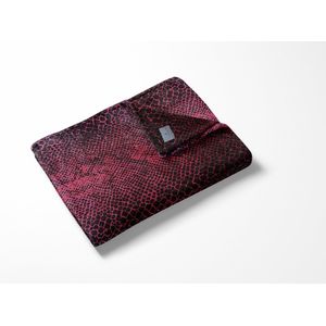 Linnick Flanel Fleece Deken Snake - bordeaux/black - 140x200cm - Plaid