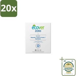 20 x Ecover - Waspoeder Universal Zero - Zonder geurstoffen - 1,2 kg - Grootverpakking - Hypoallergenisch Waspoeder - Geurloos Waspoeder - Waspoeder Zonder Kleurstoffen - Milieuvriendelijk Waspoeder - Vegan Waspoeder