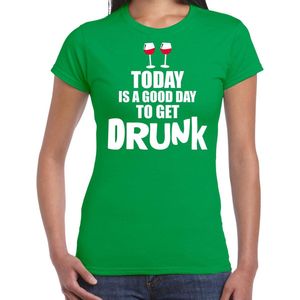Groen fun t-shirt good day to get drunk - dames - St Patricks day / festival shirt / outfit / kleding XS